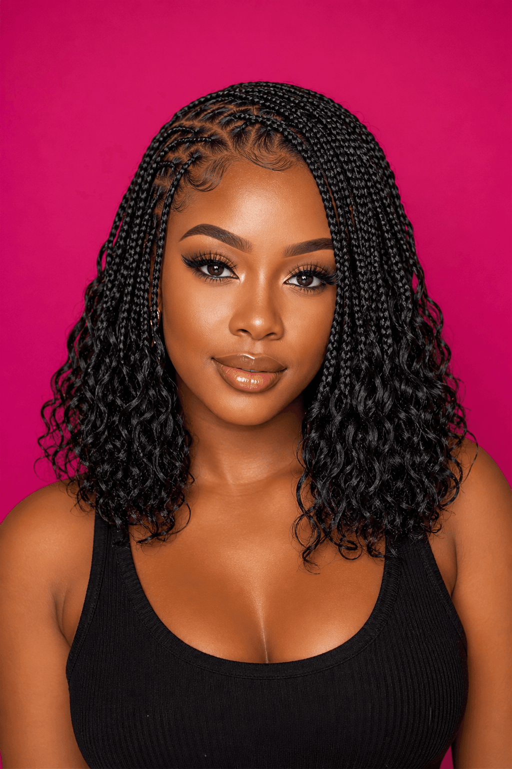 Boho braids with curly ends at Bb Salon SUITES
